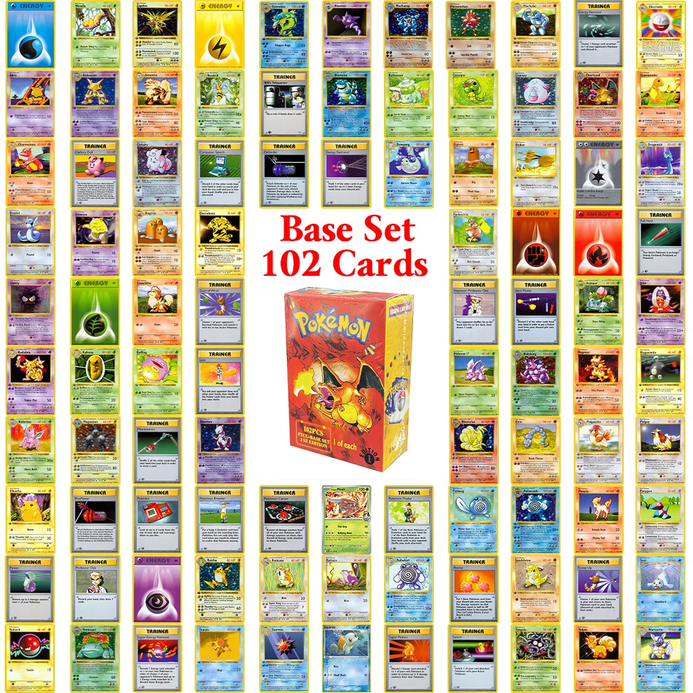 Pokémon Base Booster Packs TCG 1a edizione Carte da gioco Proxy Venusaur Charizrd Blastoise Packs 1 Confezione da 11 carte Confezione sigillata