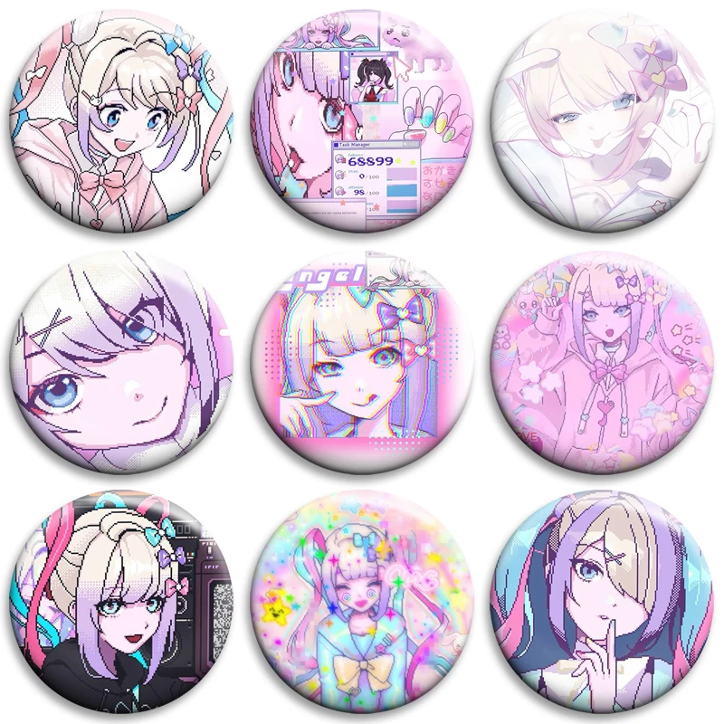 58mm K-Kangel Needy Streamer Overload Anime Character Peripheral Creative Brooch Enamel Pin Handmade Badge for Clothes Bag Decor