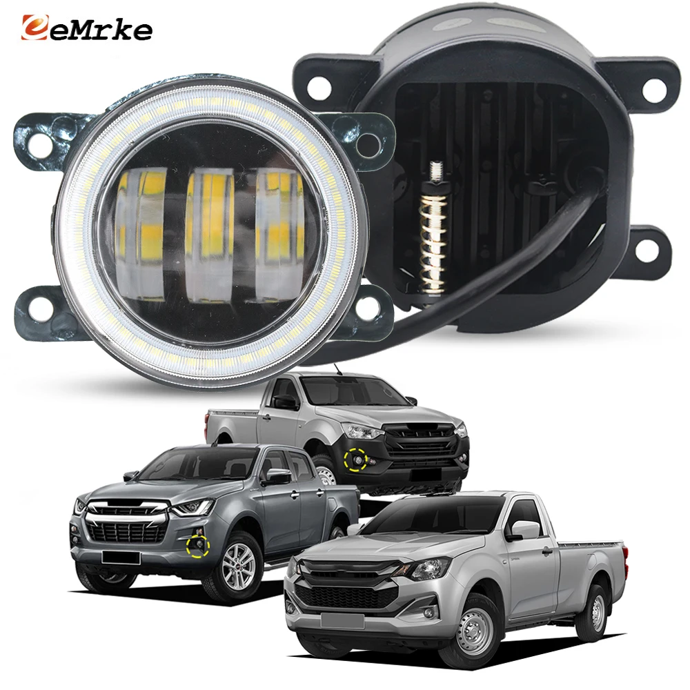

Светодиодные противотуманные фары Angel Eye DRL для Isuzu D-Max V-cross Hi-lander 2011-2025 Линза проектора 6400LM 12V Дневные ходовые огни Дневной свет