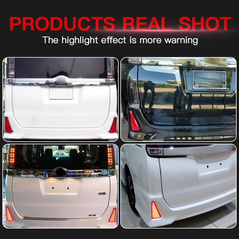 

2 шт. Canbus RED/дымчатая линза для Toyota NOAH VOXY 80 серии, автомобильный светодиодный задний бампер, отражатель, задний стоп-сигнал, противотуманная фара