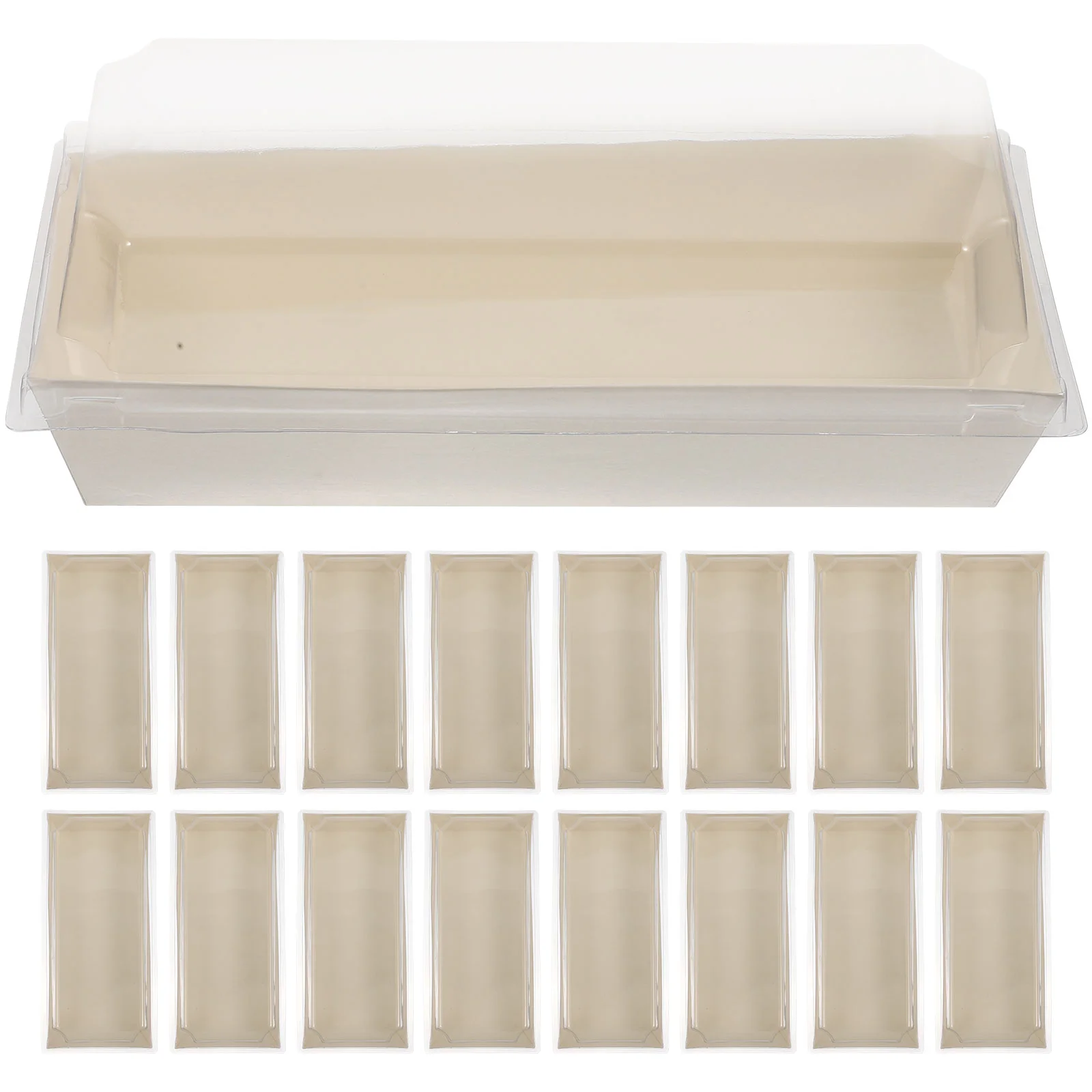 

50 Pcs with Cover Cake Box Sandwich Hot Dogs Buns Pp Bread Container for Homemade Sushi