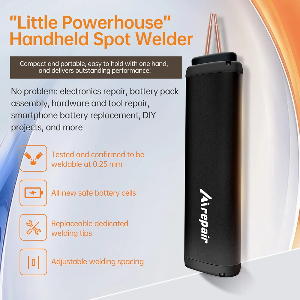 Handheld Spot Welder 8 Adjustable Power Levels for 18650 Lithium Battery DIY Kit with LED Light and Safety Protection