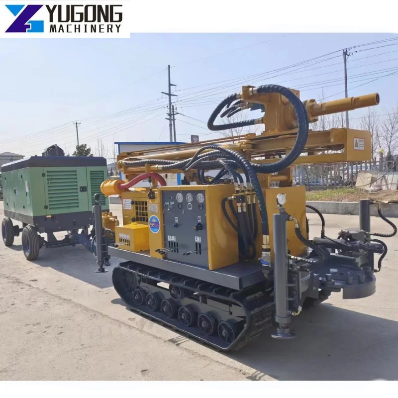 China Supplier Track Mounted Water Well Drilling Rig Machine 200m 300m Truck Mounted Deep Water Well Drilling Rig for Argentina