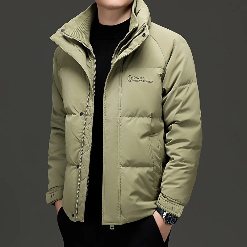 Men's stand collar fashionable down jacket New Korean style in winter Thickened warm short men's down jacket