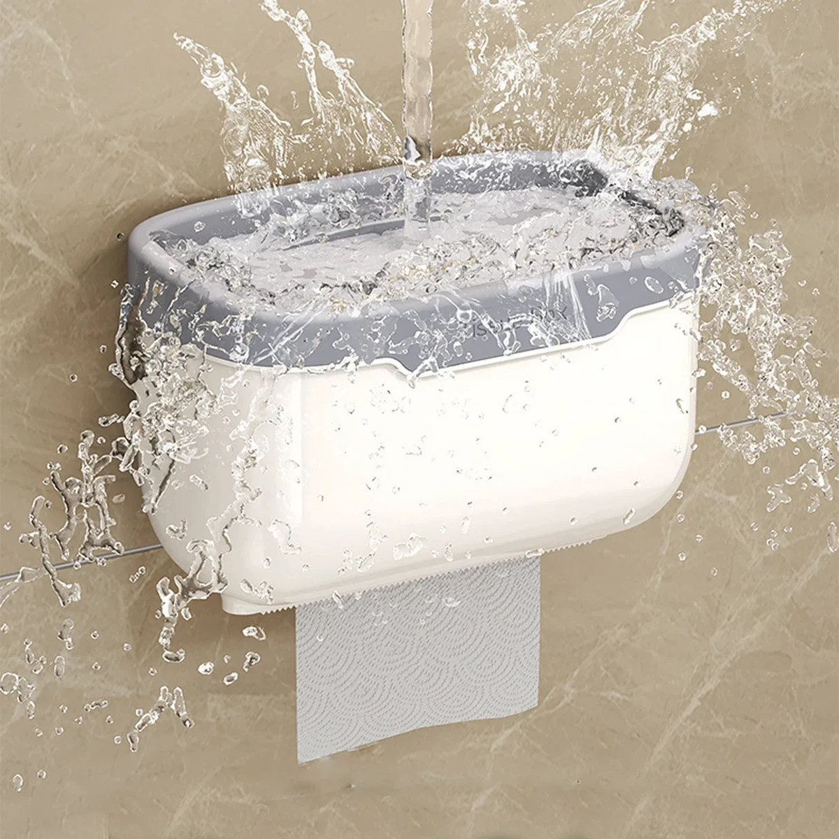 Waterproof Wall Mount Tissue Holder Box for Bathroom Toilet Paper Holder Storage Rack Punch-Free Storage Box Kitchen Supplies
