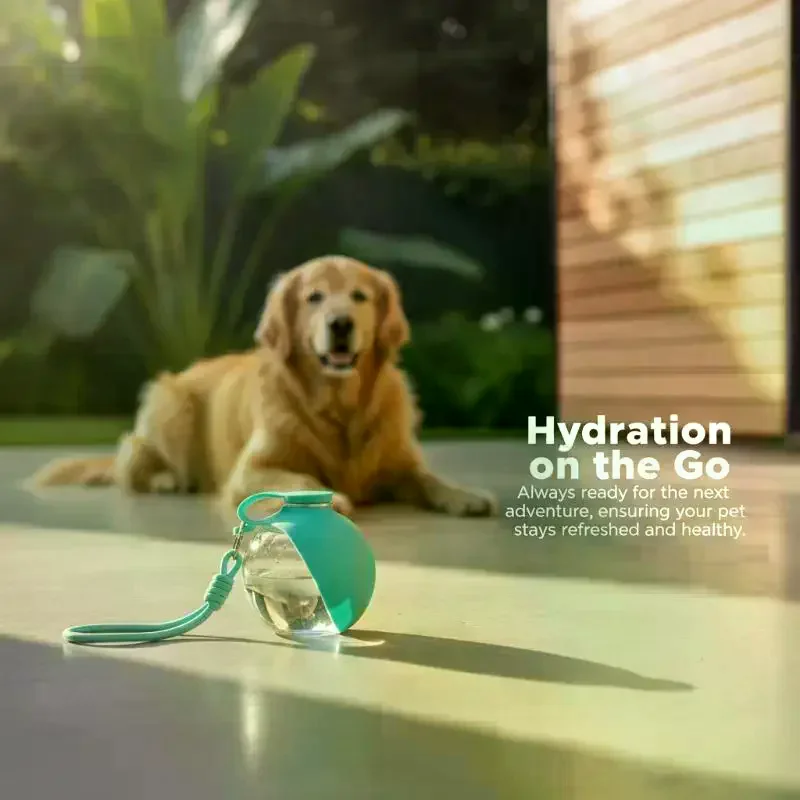 Portable Leak Proof Silicone Pet Water Bowl 285ml with Lanyard for Small Medium Cat Dog Outdoor Travel