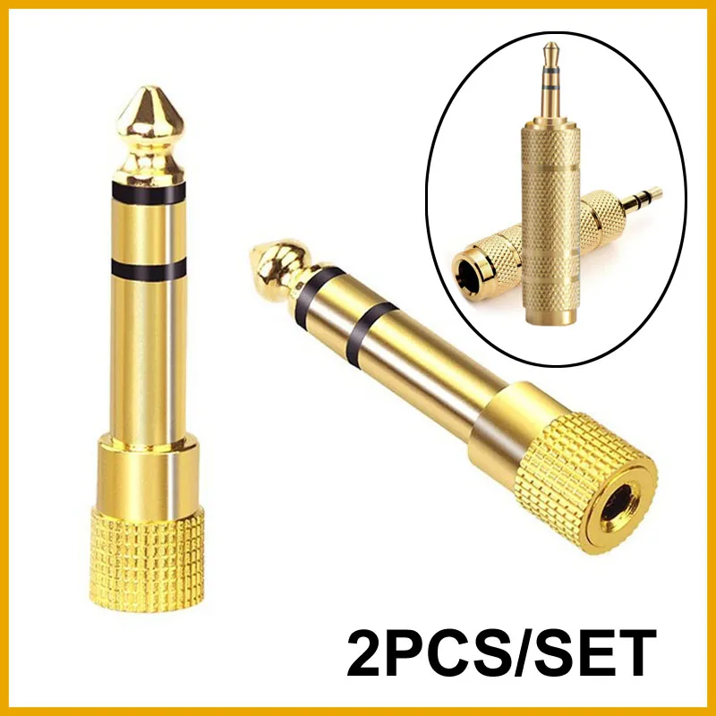 2PCS Gold 6.5mm 1/4