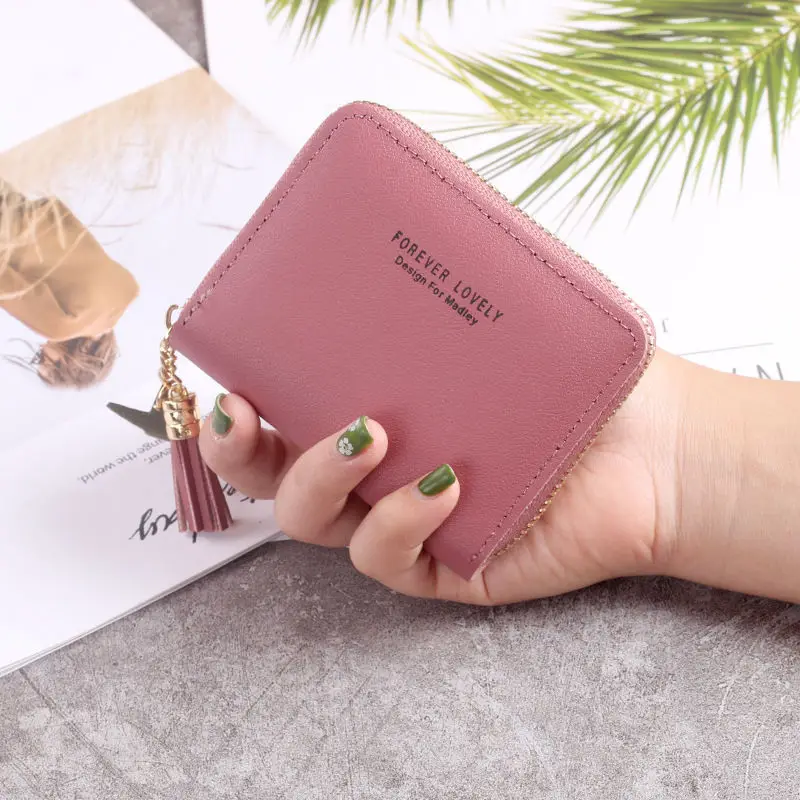 Fashion Mini Short Purse Female Korean Edition Student Cute Zipper Coin Bag Coin Wallet Multi-function Card Bag Wallet