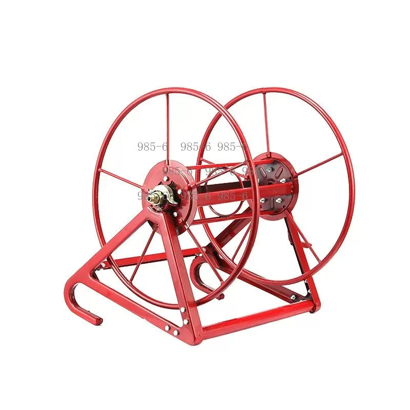Farm anti-tangle hose storage winder with red hook mount, fits 200m sprayer pump hose