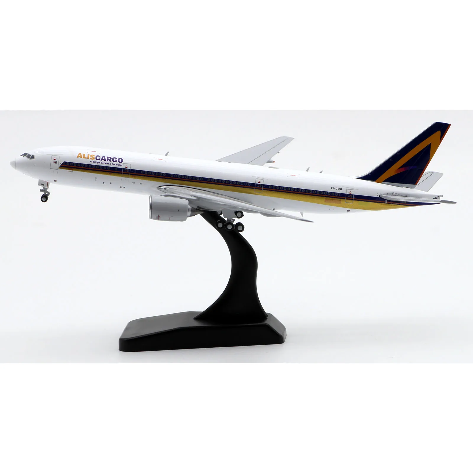 เครื่องบินสะสมโลหะผสม LH4265 ของขวัญ JC Wings รุ่น 1:400 Alis Cargo Airlines Boeing B777-200(ER) โมเดลเครื่องบินเจ็ทหล่อขึ้นรูป EI-GWB