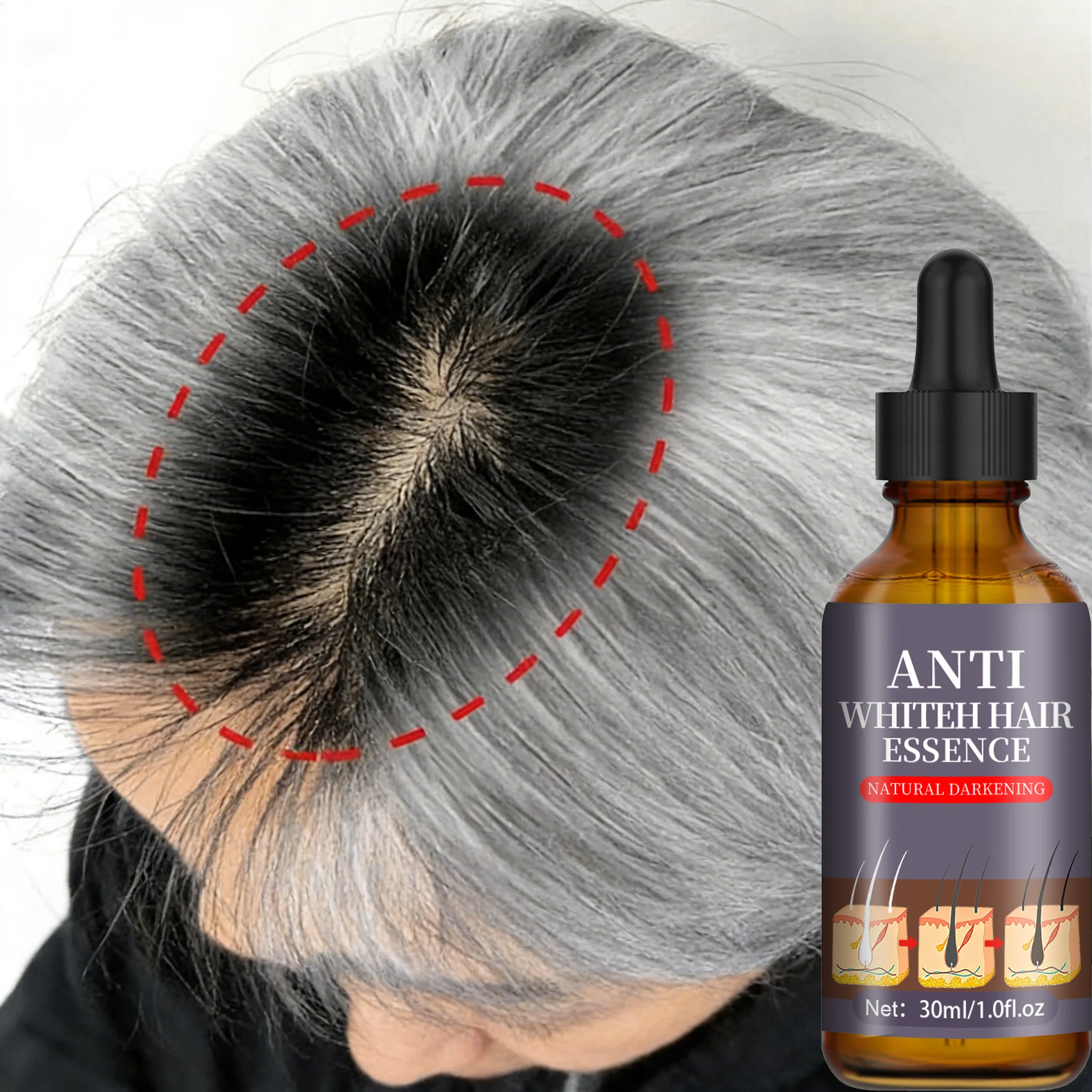 

Средство для удаления седины, устраняет седину и восстанавливает естественный цвет волос за 7 дней.