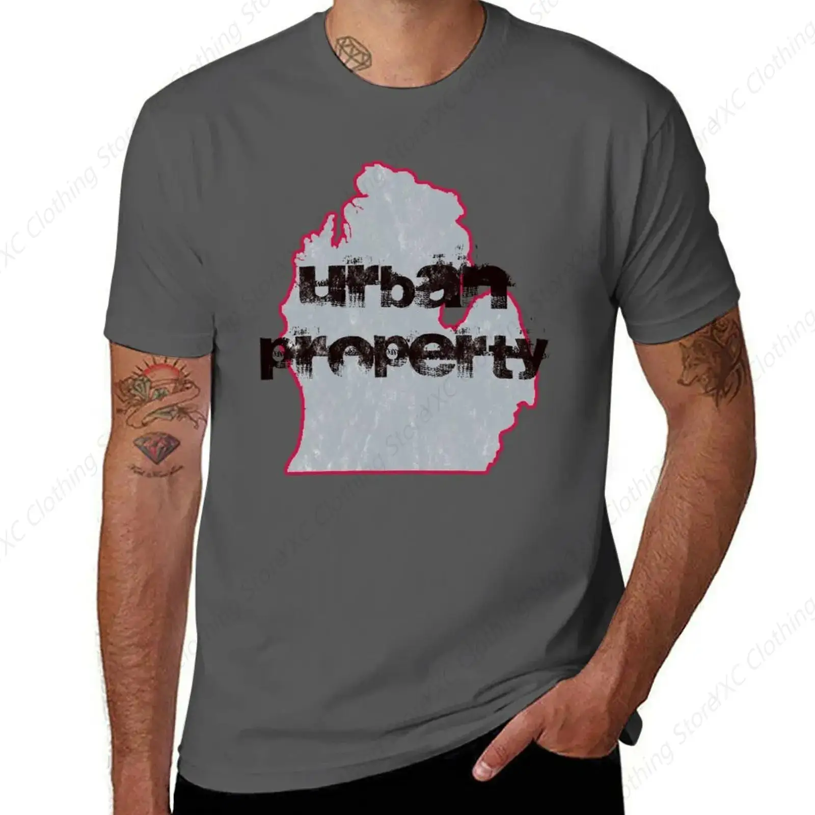 Urban Property men's T-shirt- Short Sleeve Crew Neck Soft Fitted Tees S - 6XL Fresh Classic Basic Tshirts