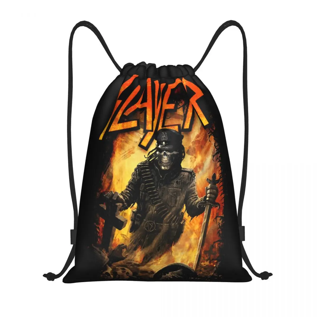 

Slayers Aftermath Drawstring Backpack Gym Sports Sackpack Water Resistant Rock Band String Bag for Cycling