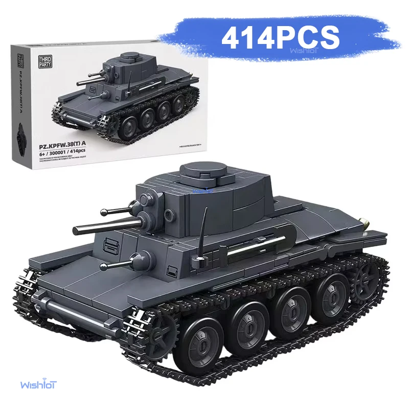38T-A Carro Armato Leggero WW2 Guerra Militare Modello di Veicolo Cingolato Kit 414PCS Mattoni da Costruzione Per Adulti Hobbyist Collector Regalo