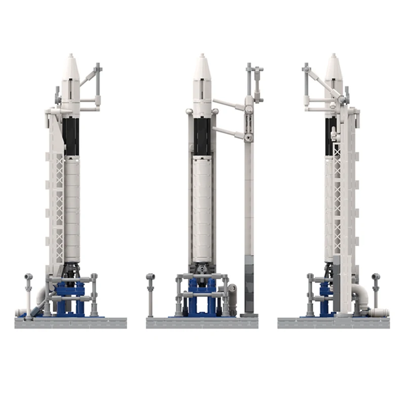 MOC [Saturn V Scale] SpaceX Falcon 1 & Launch Pad Building Blocks Set Universe Rocket Artificial Satellite Falcon 9 Vehicle Gift