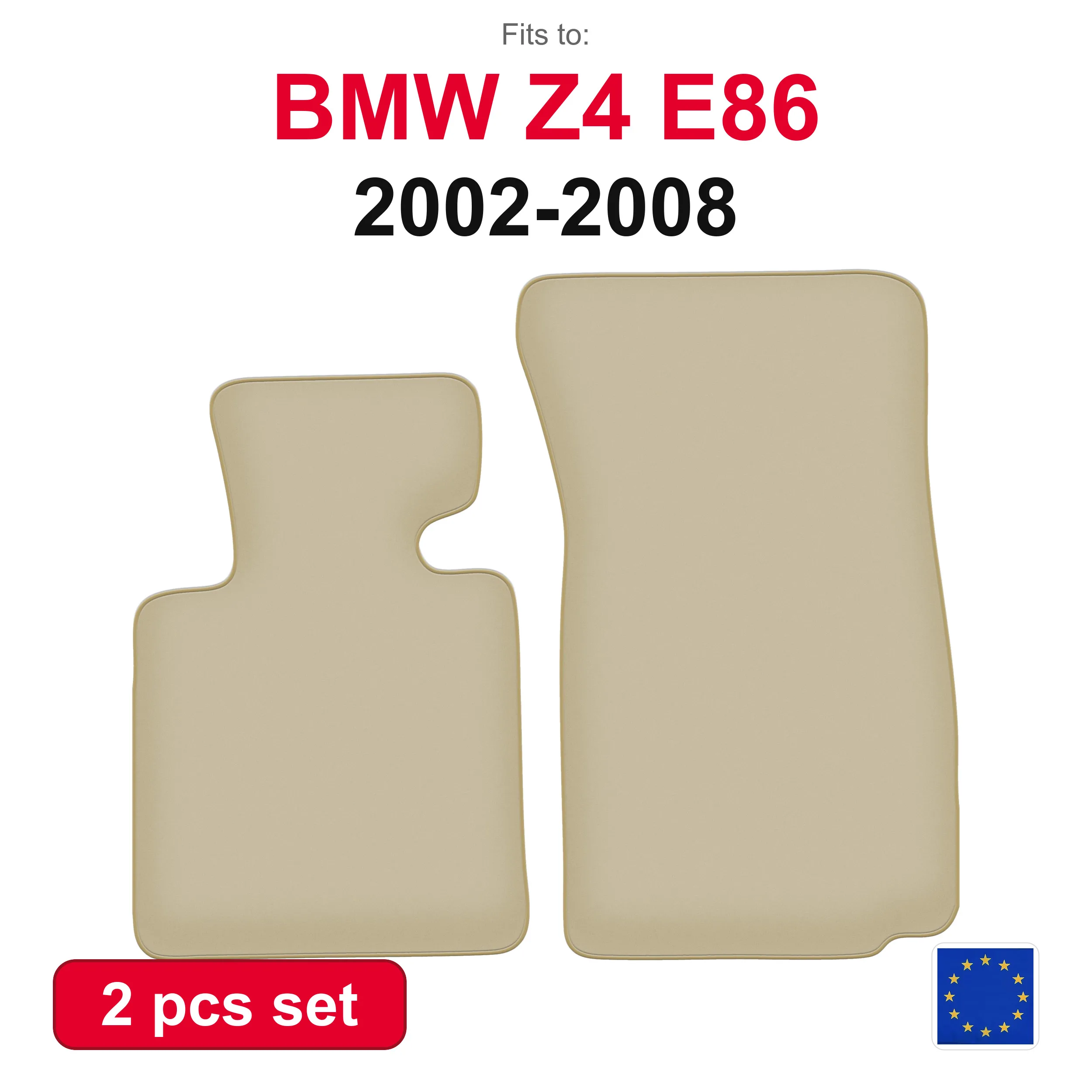 Image of PREMIUM Velour-Fußmatten für BMW Z4 E85 Cabrio (2002-2008) – beige, passgenau (2 Stück), passgenaues Autofußmatten-Set