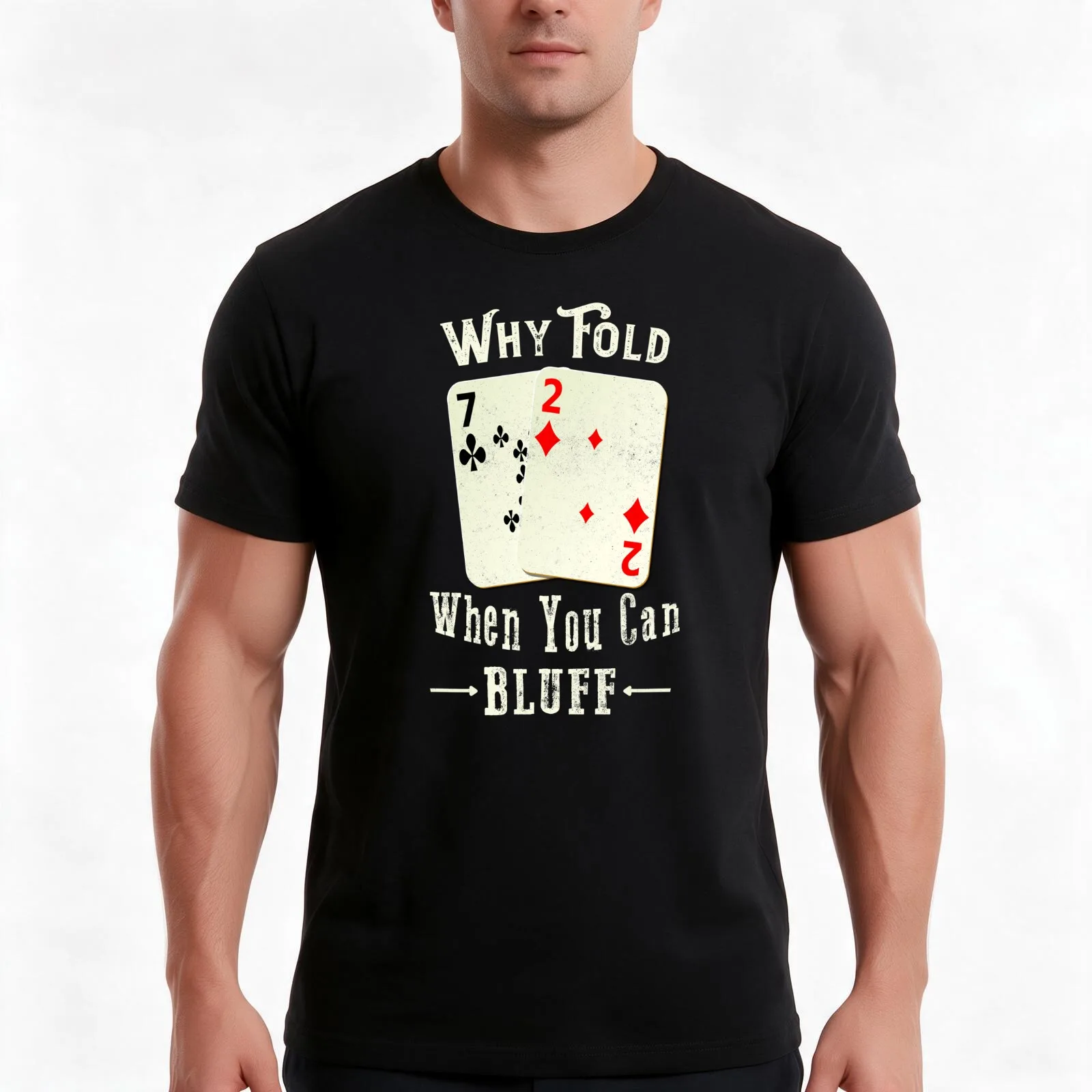 Poker Why Fold When You Can Bluff T-Shirt Summer Casual Cotton Tee Oversized Streetwear Tops Vintage Graphic Print