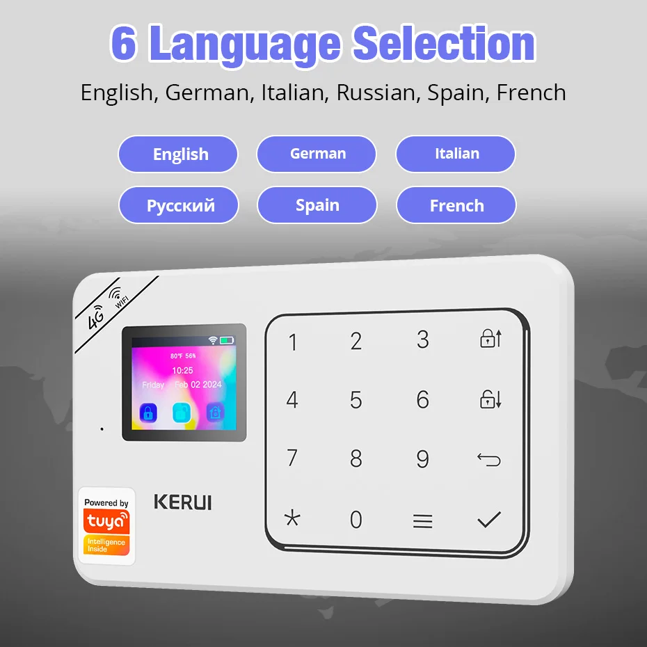 KERUI WiFi GSM Anti-Theft Alarm System Kit for Home Wireless Burglar Alarm Tuya Smart Life App Security Protection Alexa W181