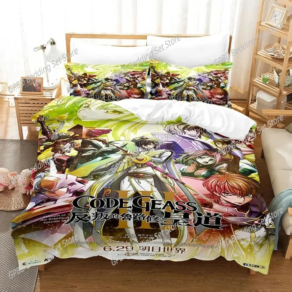 

Anime GEASS C.C. CODE 3D Duvet Cover Bedding Set Comforter Linen Pillowcases Home Decor Single Double Twin King Queen