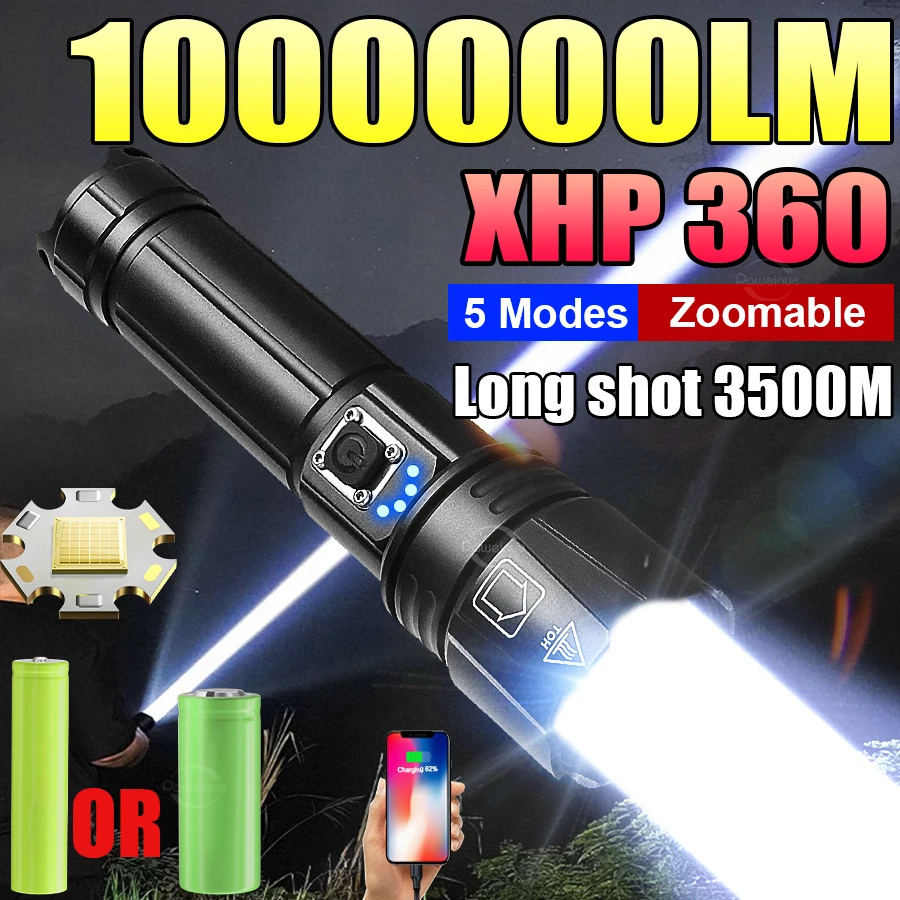 2026-超強力なハイパワー-led-懐中電灯充電式トーチ戦術的なサーチライト照明-3500-メートルハンドランプキャンプ釣り