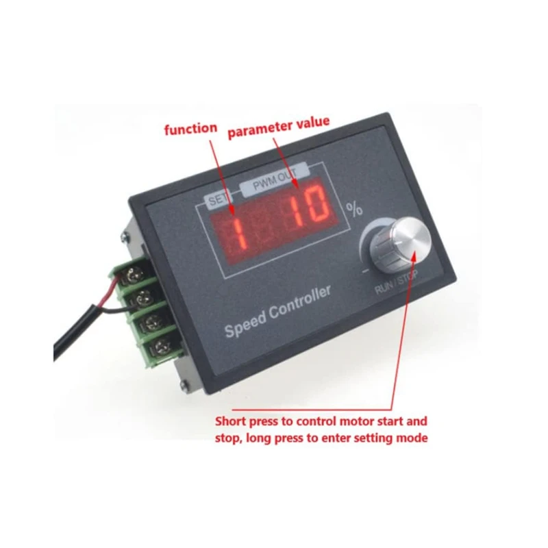 PWM Motor Speed Controller, DC 6-60V 30A DC Motor Speed Controller 12V 24V 36V 48V, Stepless Regulator Motor Rotary Knob-ABAM