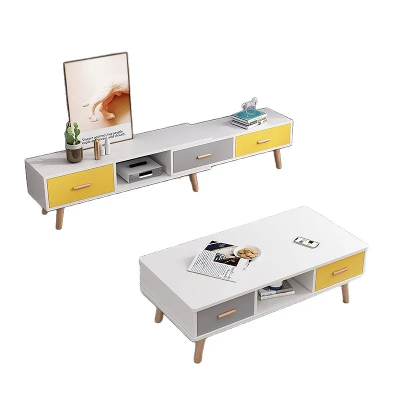 

Nordic TV cabinet coffee table combination small apartment household living room bedroom modern