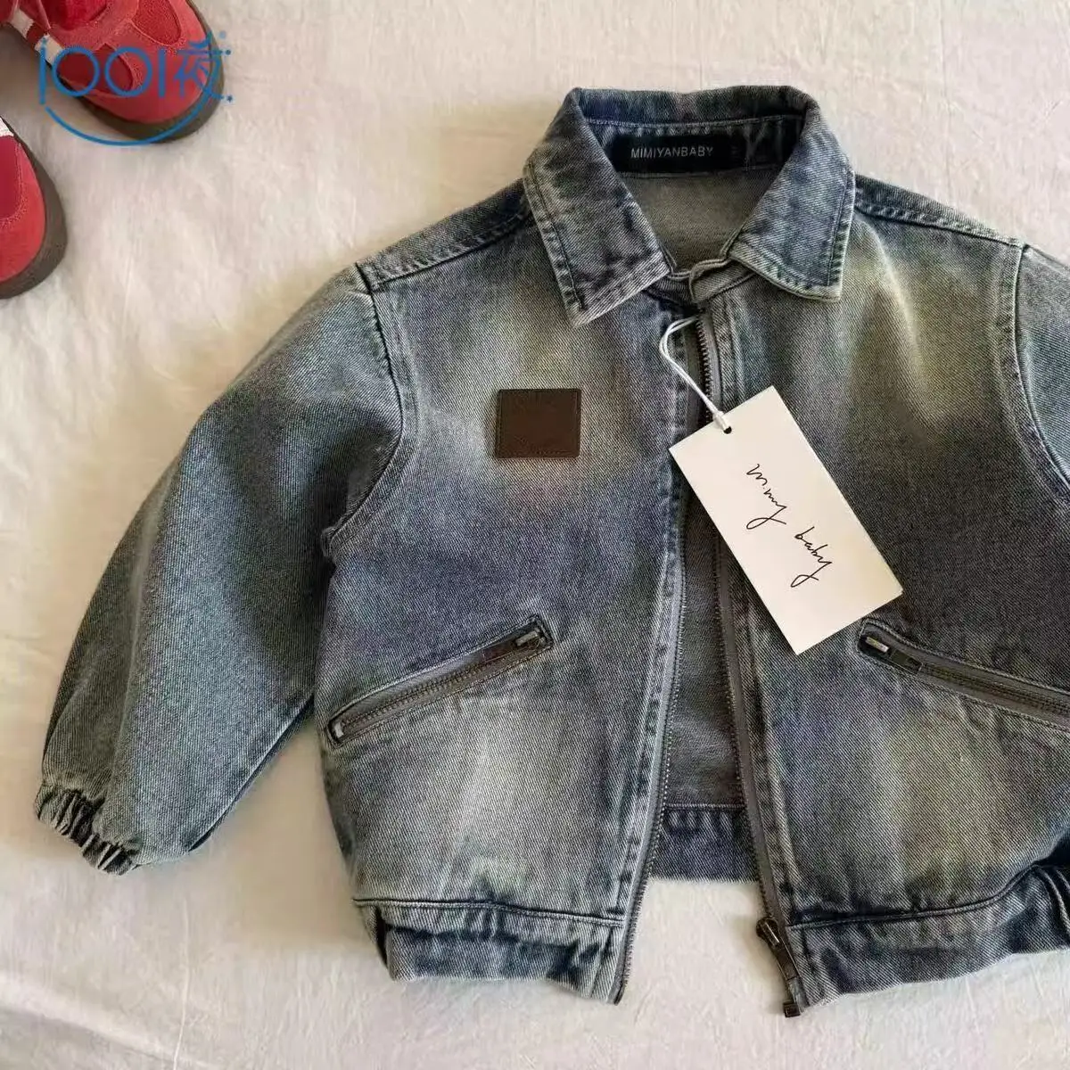 

2-7 Year Boys Jackets Spring Thin Trench Coat Denim Jacket Children's Clothes Casual Solid Color Lapel Jeans Boys Top