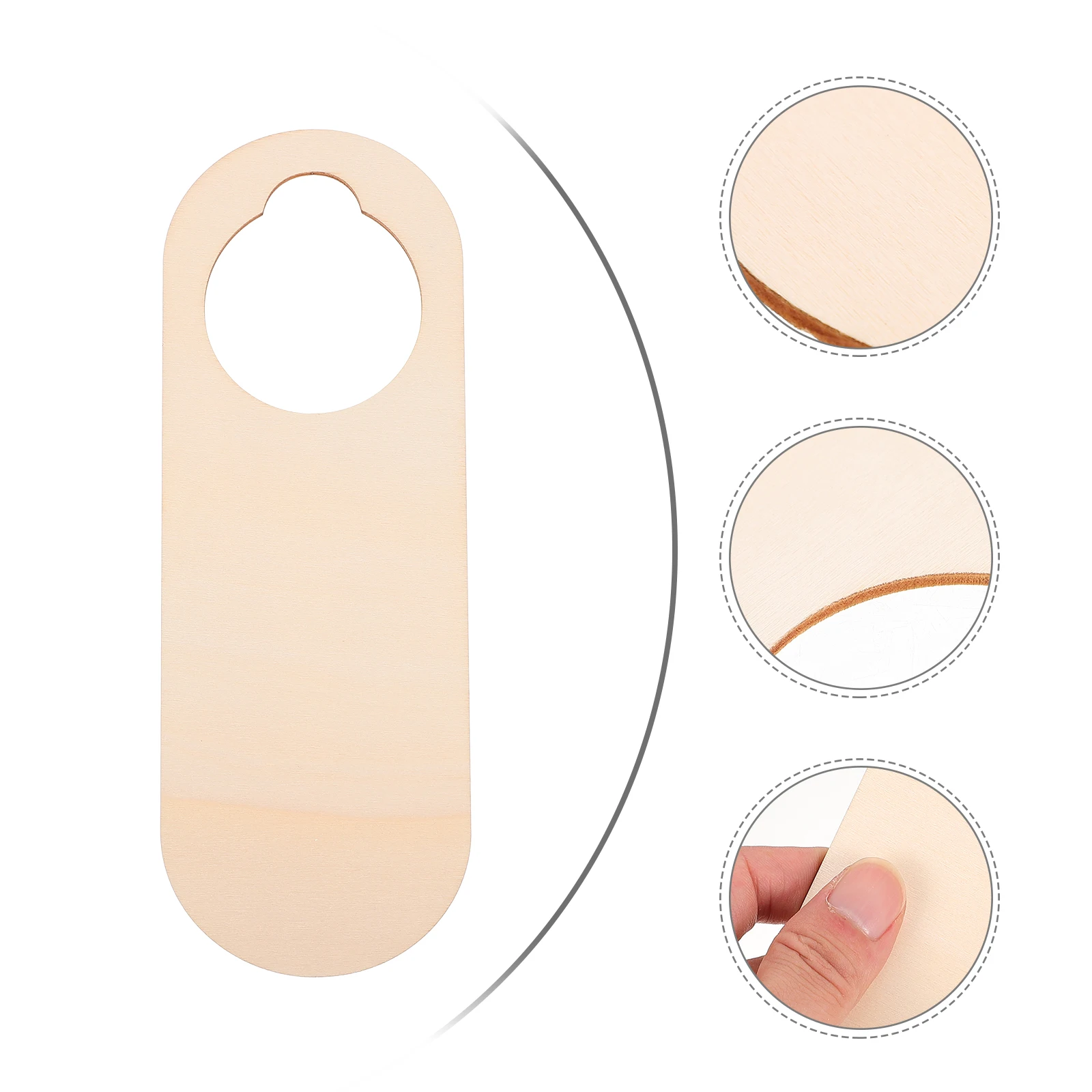 

10Pcs Doorknob Blank Wood Sign Smooth Surface Home Decor Hanging Pendant Door Wood Plaque Doorknob Sign Door Plank