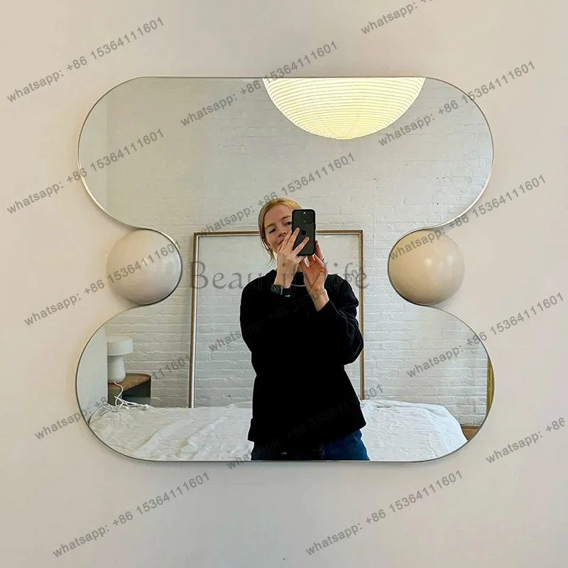Led Decoration Mirror Accent Nordic Luxury Design Living Room Save Space Vanity Cute Mirror Vintage Spiegel Wand Home Products