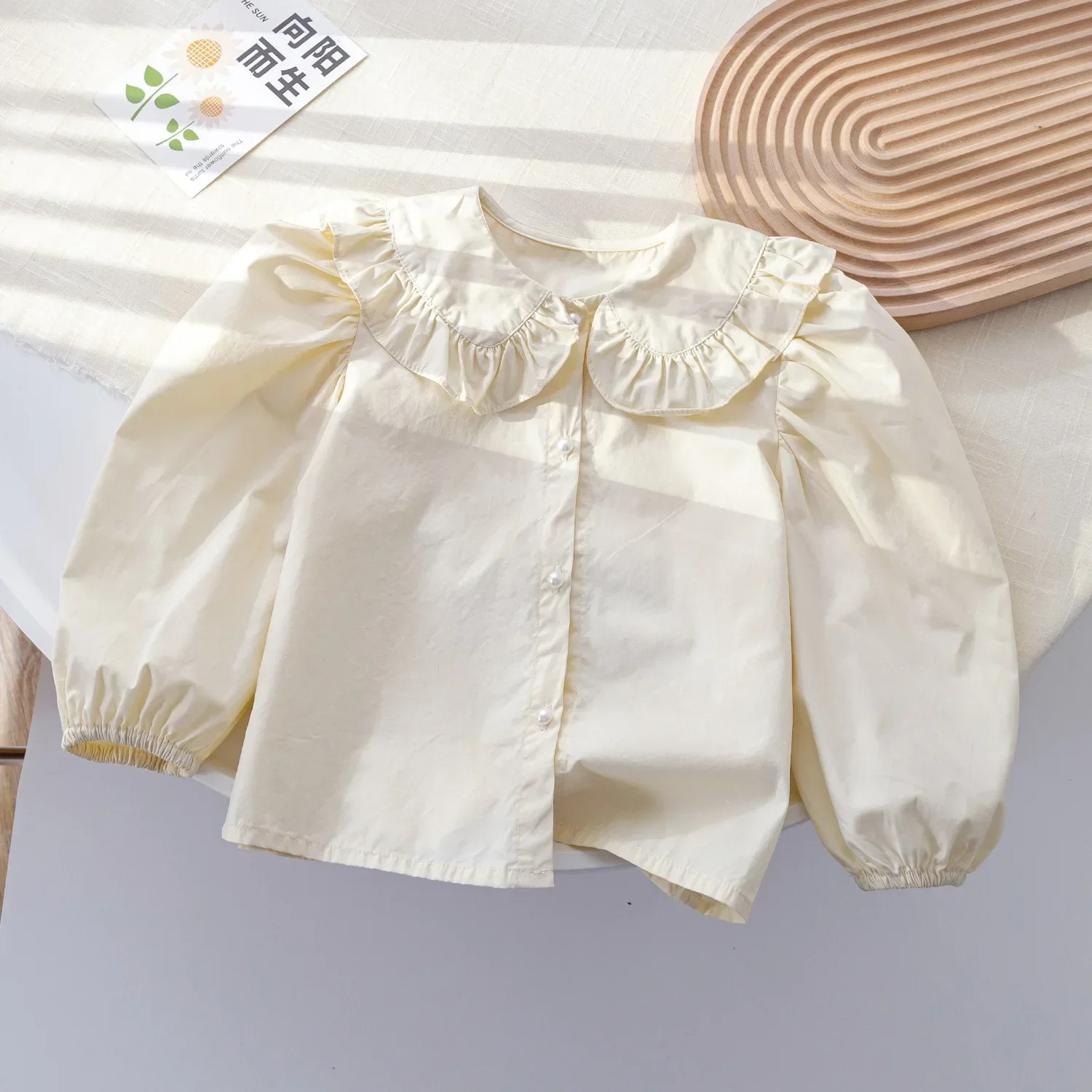 Children\'s Blouses Lace Floral Embroidery Turn Down Collar Girls Blouse Shirt  Toddler Girl Clothes White Blouse for Baby Shirts