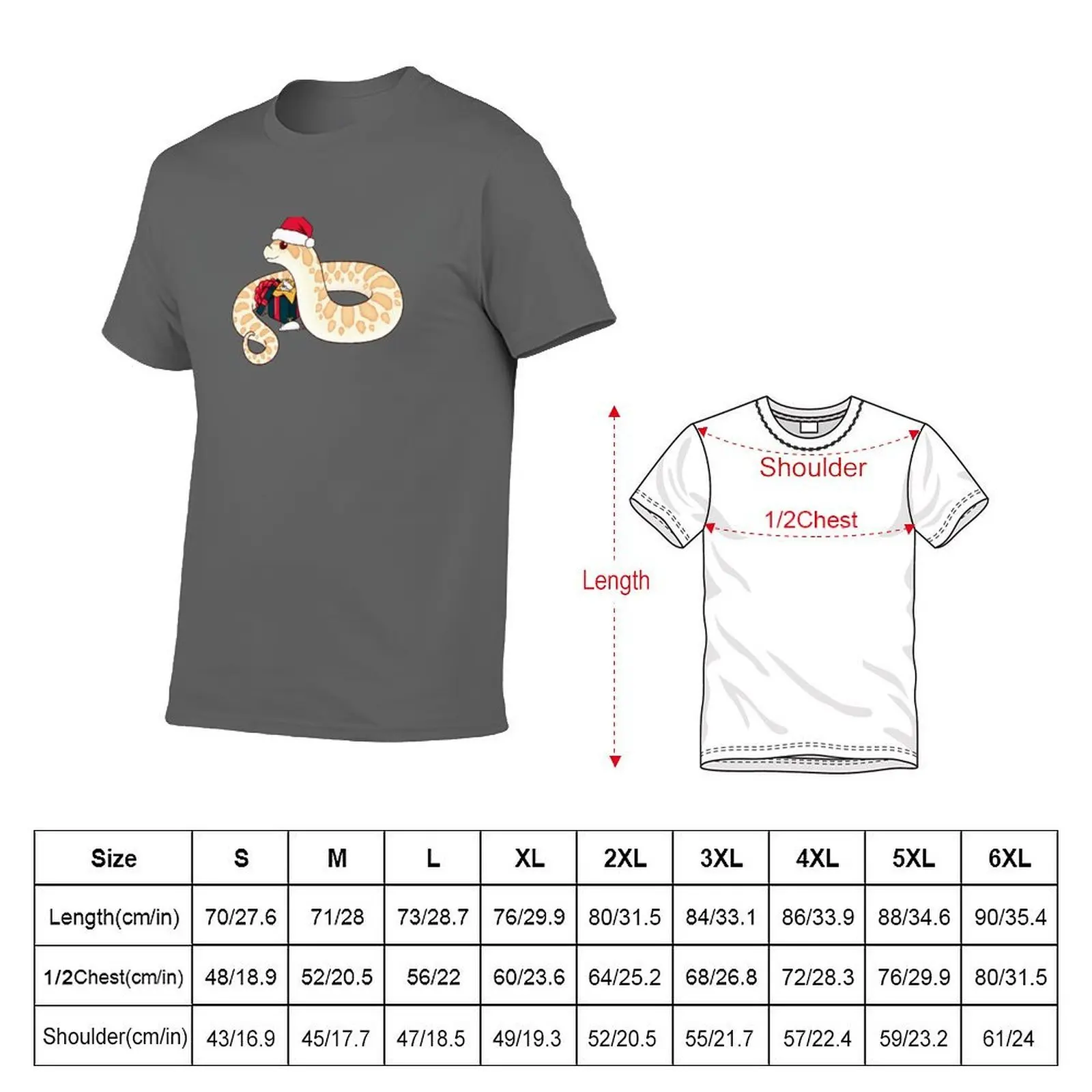 Albino Western Edition Hognose Christmas Snake T-Shirt Basic Casual Short Sleeve Cotton Shirt