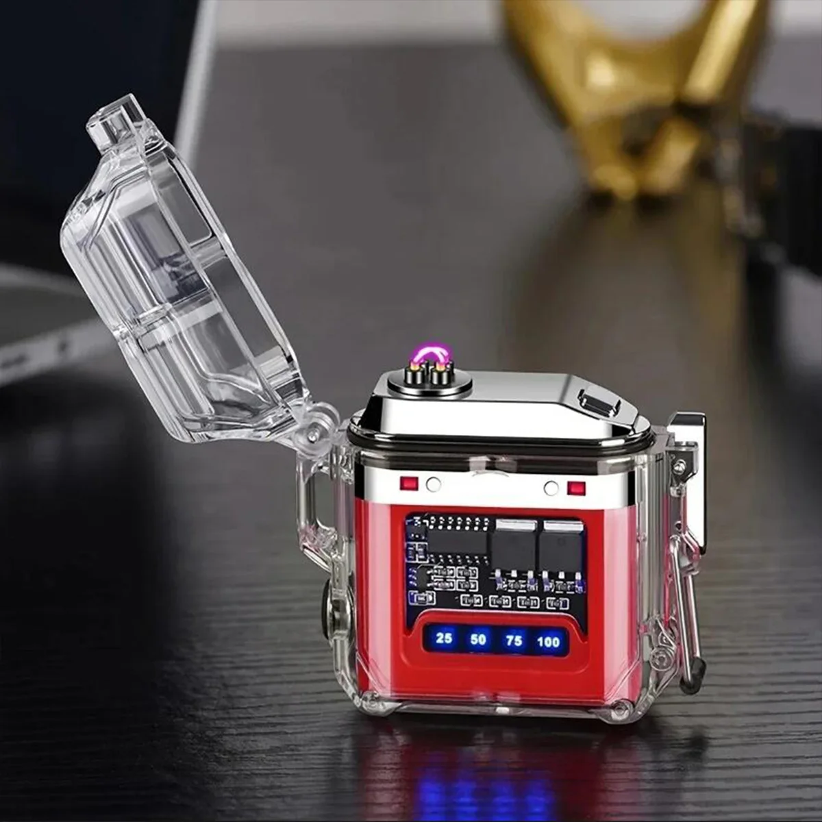 1pc new transparent shell electronic lighter C-type fast-charging lighting plasma electric lighter