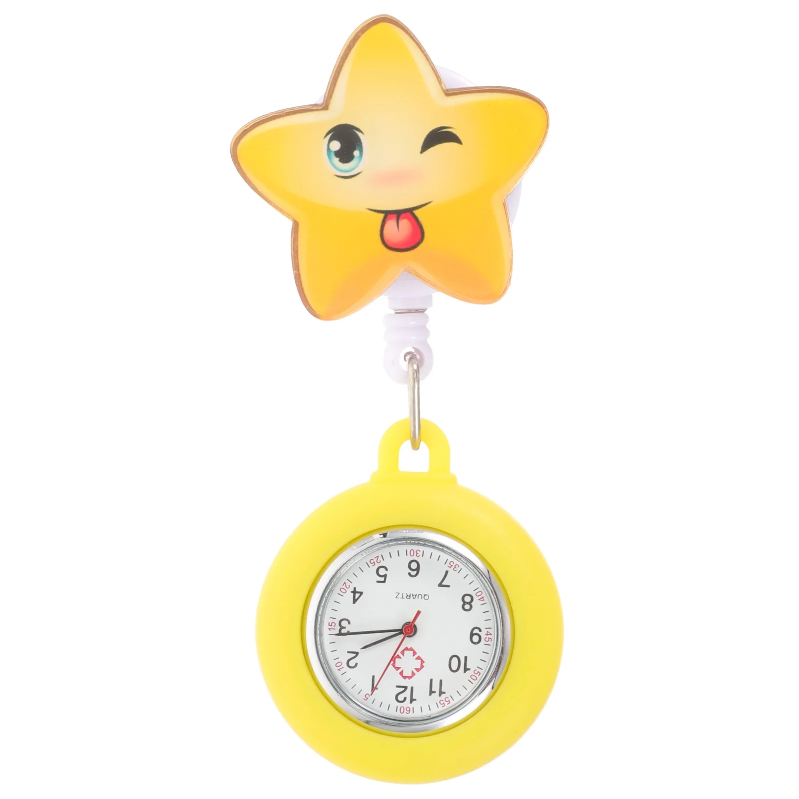 Enfermeira clip-on relógio de bolso retrátil para mulher relógio de peito de aço inoxidável médico profissional presente uso diário relógio