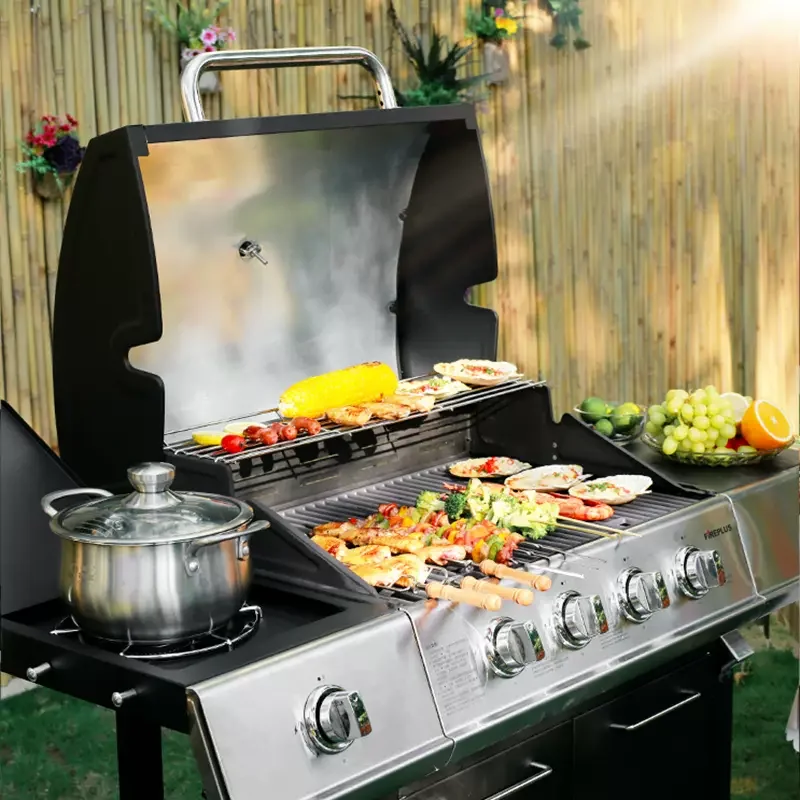 

Outdoor Gas Barbecue Stove Large Barbecue BBQ Stainless Steel Courtyard Villa Commercial Liquefied Gas Barbecue Rack