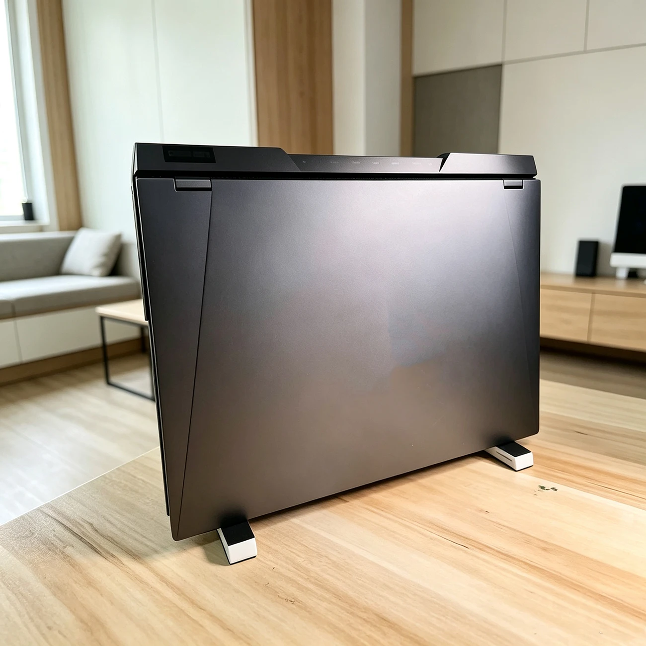 Vertikaler Laptop-Ständer mit Anti-Rutsch-Streifen, aufrechter Desktop-Halter, platzsparender Kühl-Notebook-Aufbewahrungshalter für das Büro – Detail 4