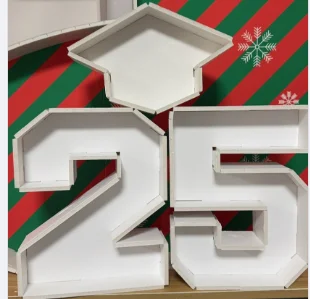 

2pcs Candy Snack Box Number Fillable Number Chocolate Dessert Container for Wedding Anniversary Birthday Party Baby Shower Decor