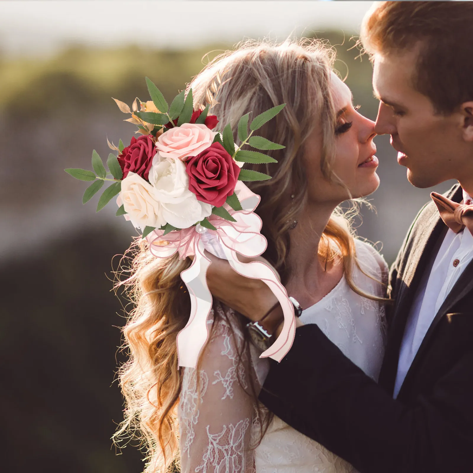 

Букет для подружки невесты: Искусственные цветы для свадьбы, романтическая цветочная композиция для декора столов на приёме