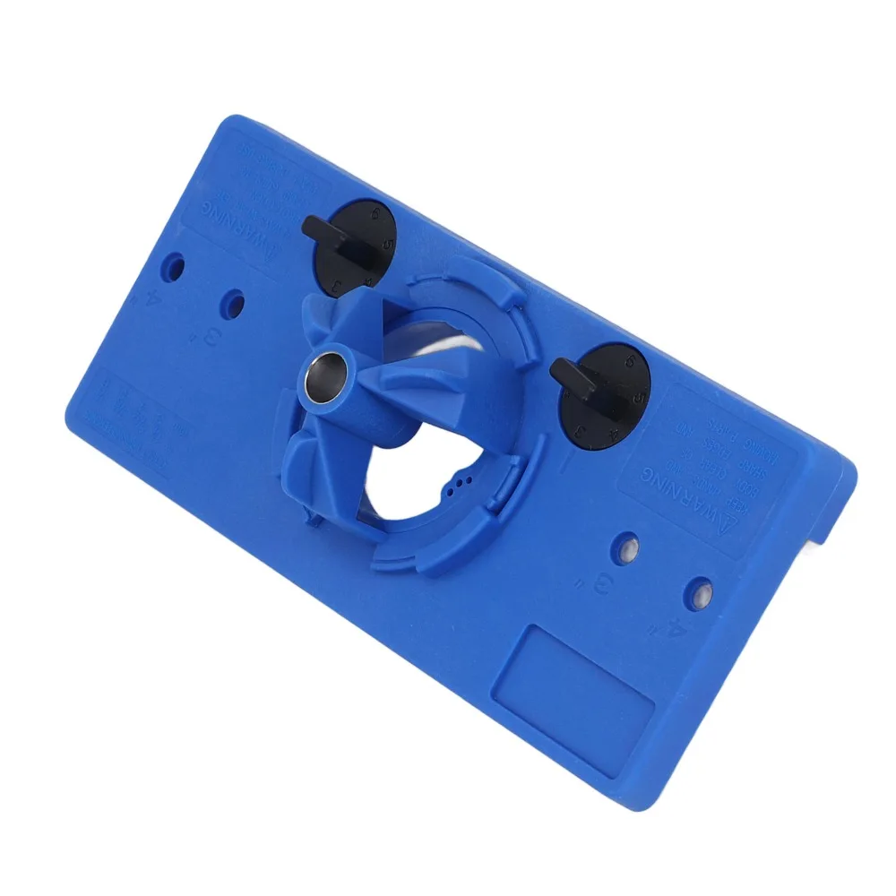 35mm Hole Size Concealed Hinge Jig Multifunctional Blue Color Hinge Drilling Jig Drill Bits Included High Accuracy
