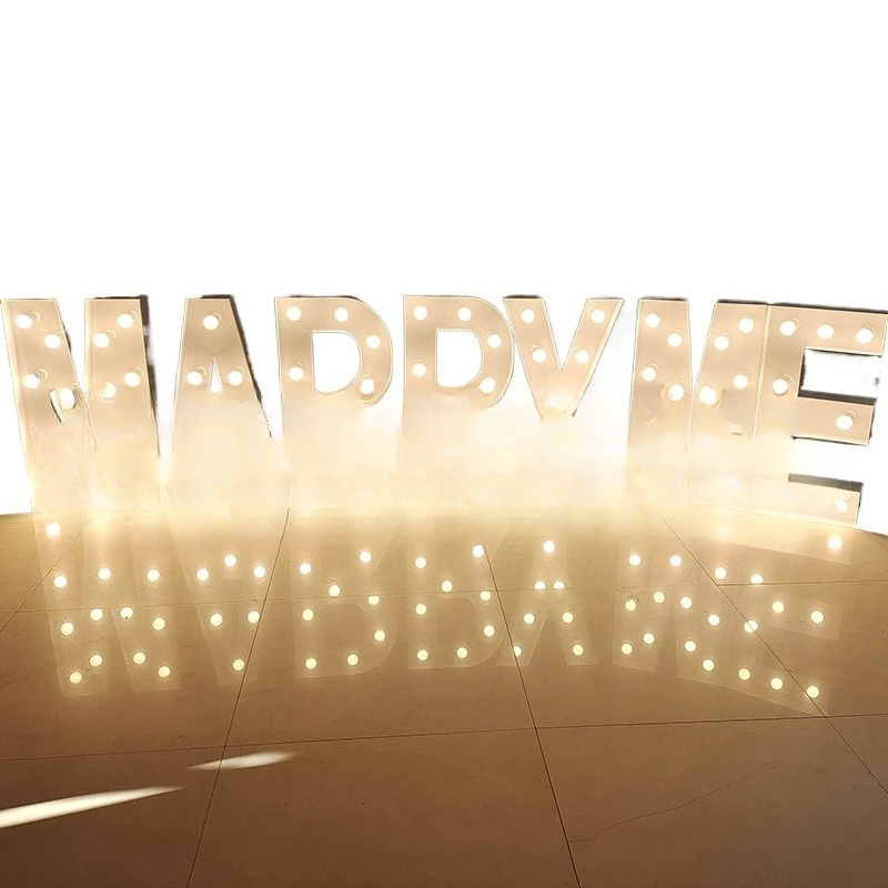 LED letter light large wrought iron light sign, birthday proposal number letter decorative light, can be combined at will