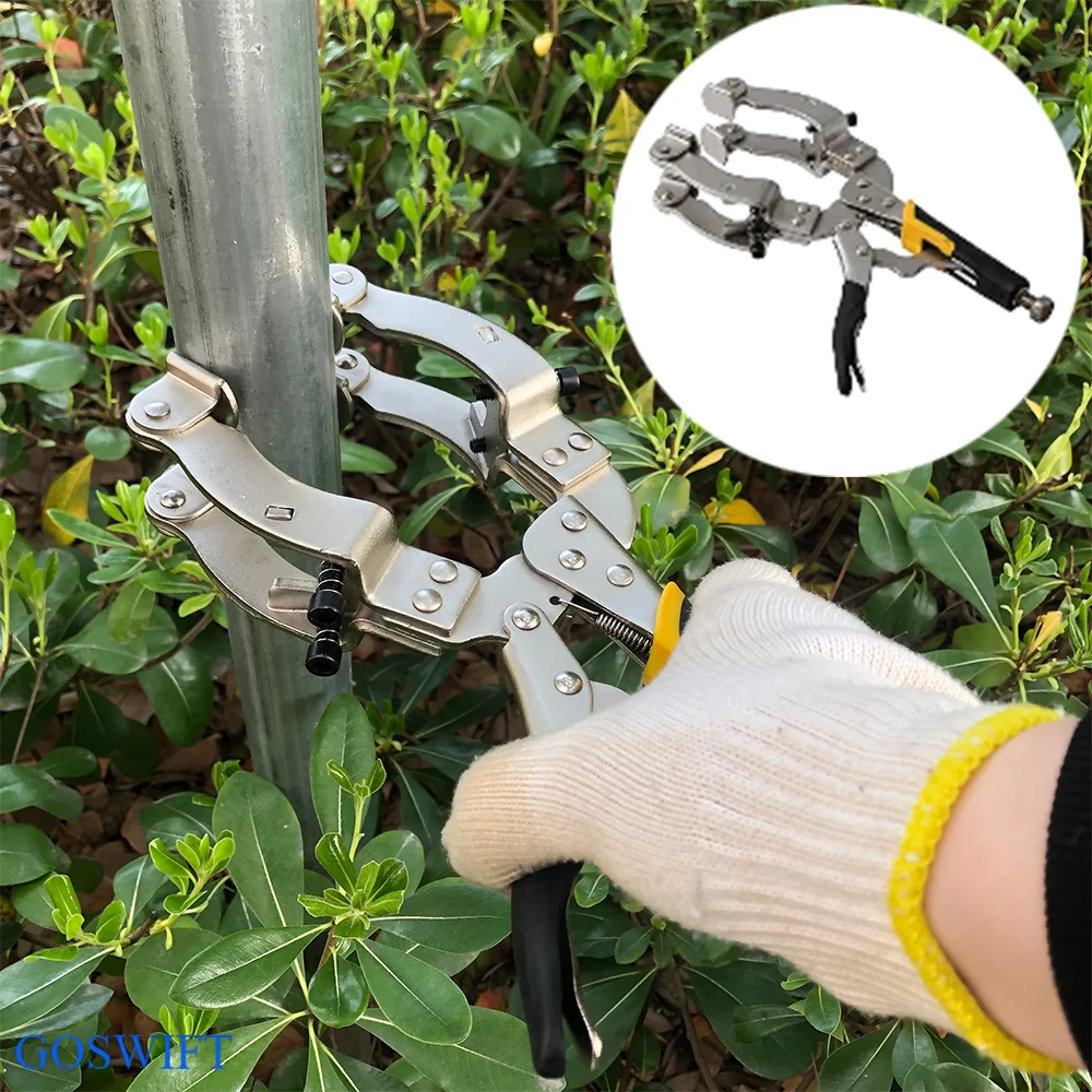 Locking pipe clamp, Round Tube Welding Clamp 11 Inches (NEW Locking C-Clamp 11'') Double Pads of C-Clamp