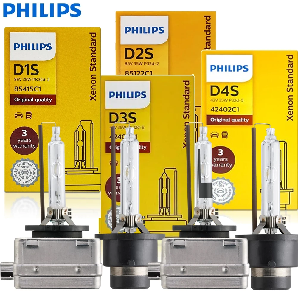 Philips D1S D3S Original Xenon HID Headlight D2S D4S 35W Standard Car Xenon Bulb Auto Lamp ECE OEM Quality Made In Germany，2X
