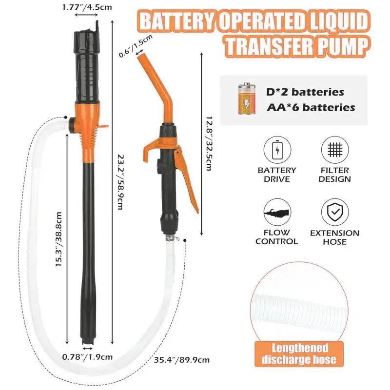 Water Siphon Pump Multifunctional Liquid Sucker Pump Power Battery Pump With Handle Water Transfer For Lawnmowers Brushcutters