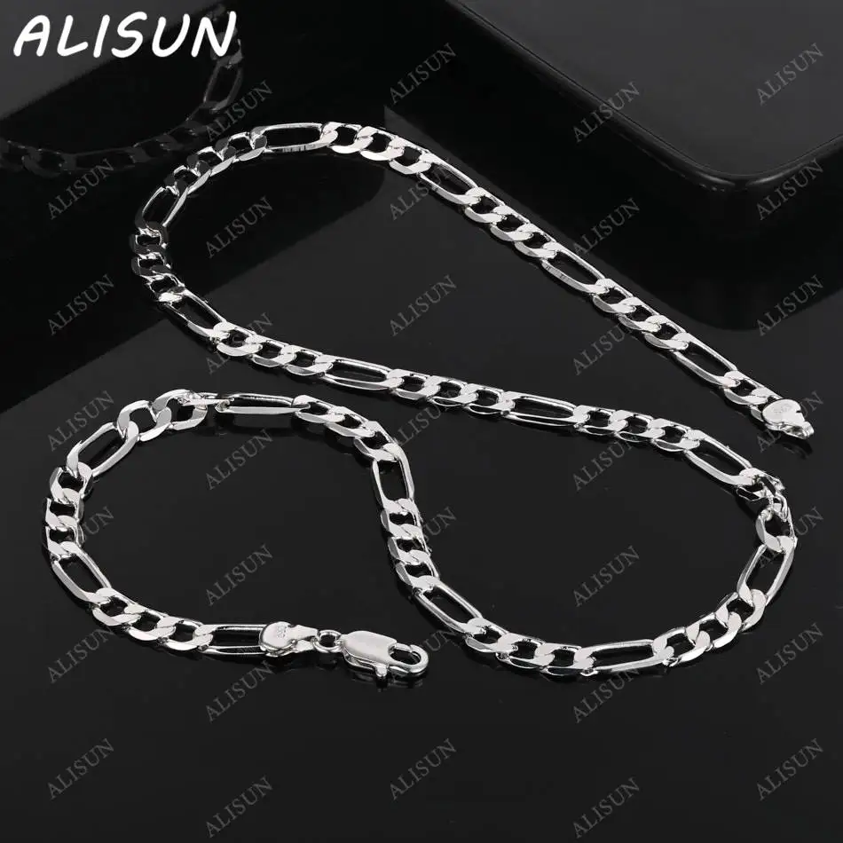 

ALISUN 925 Sterling Silver 40-75cm 6mm Chain Necklace For Women Men Creativity Gifts Street All-match Party And Daily Wear