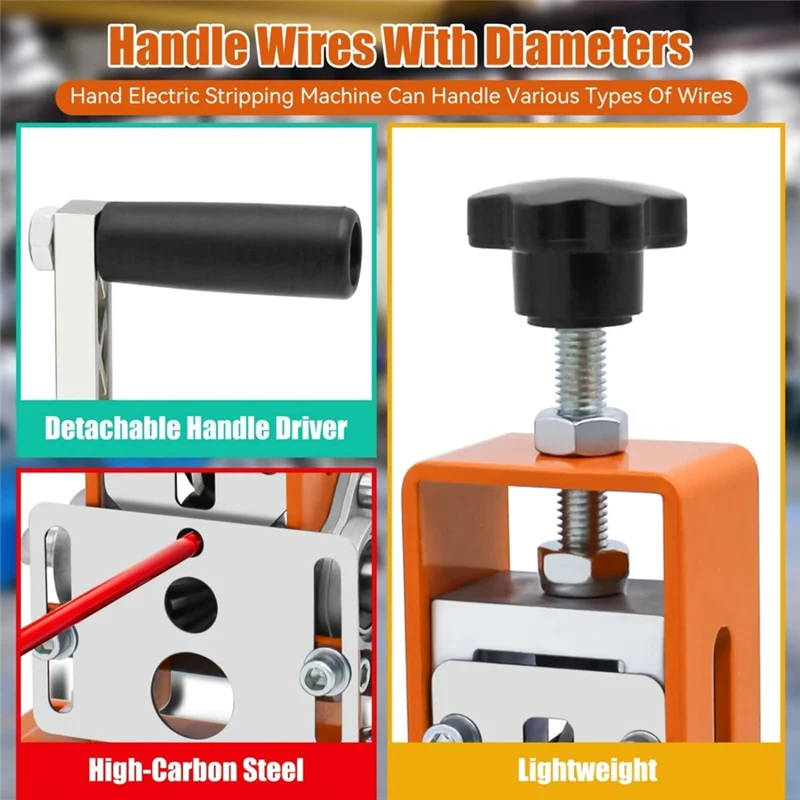 AA46 HOT-Wire Stripping Machine Manual, 0.06-1 Inches Gauge Wire Stripper Tool, Copper Wire Scrapping Peeler Machine