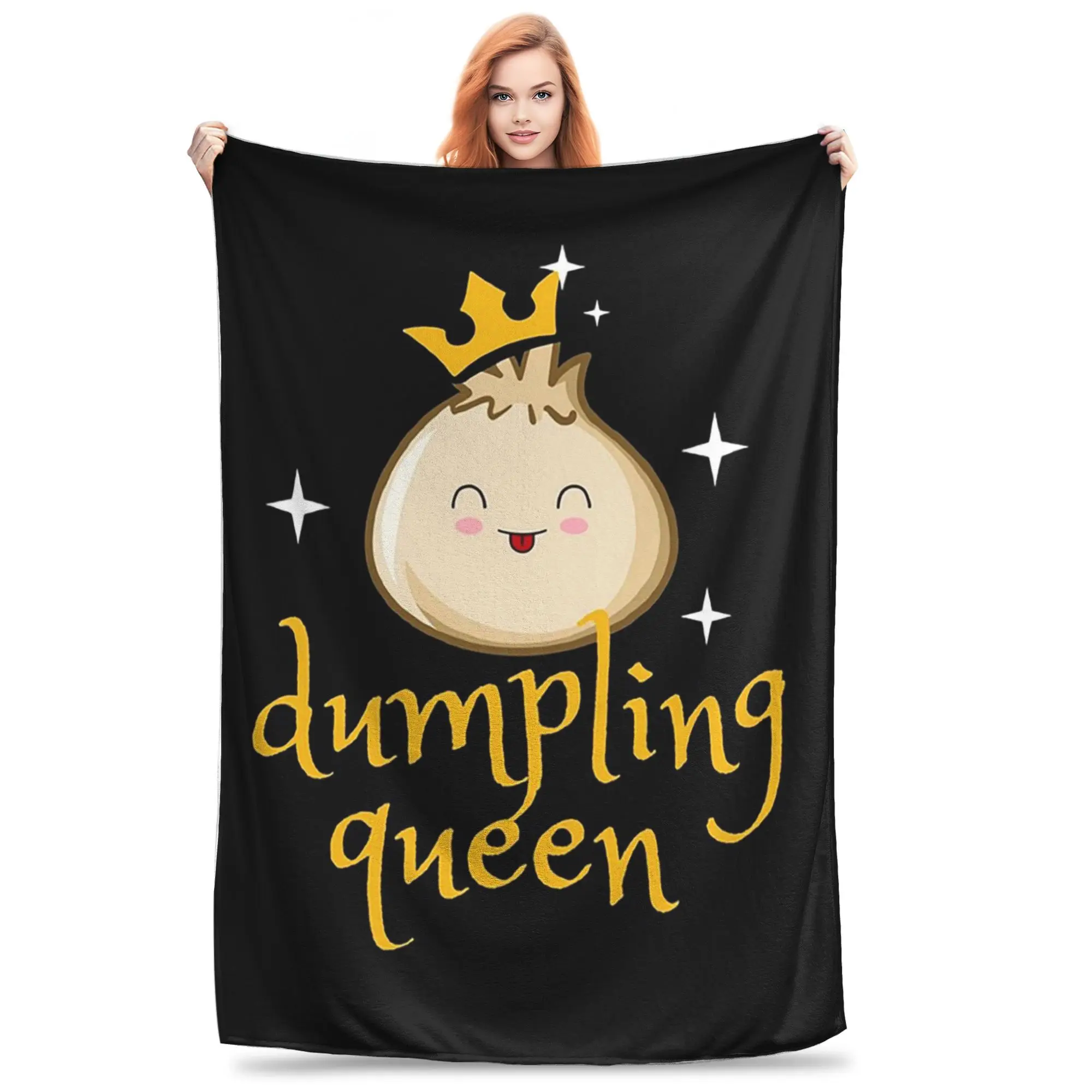 Dumplings Queen Blanket Soft Warm Flannel Throw Blanket Plush for Bed Living room Picnic Travel Home Sofa
