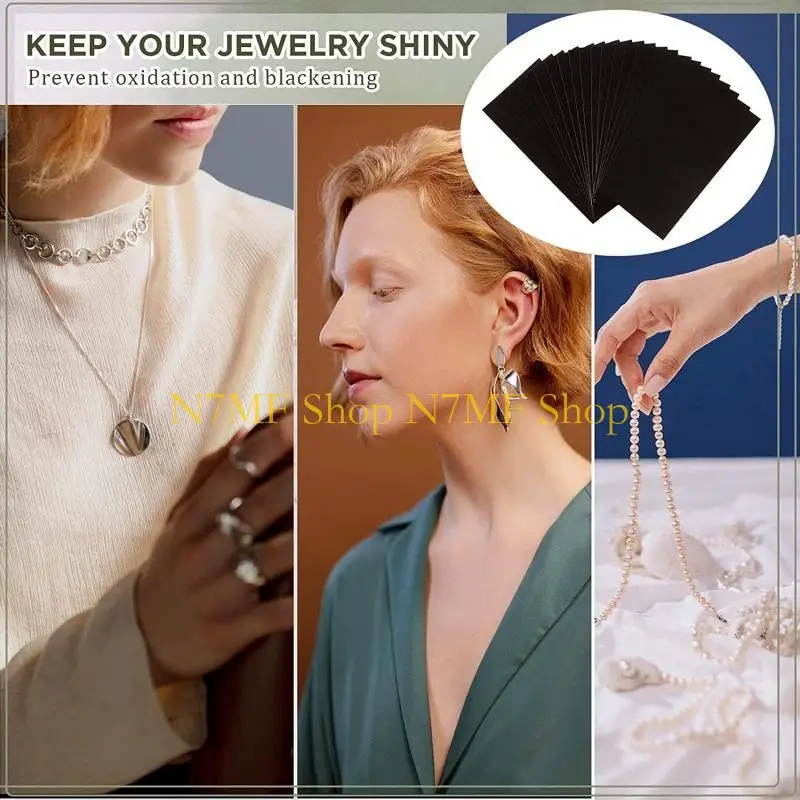 

N7MF 30PCS/SET Anti Tarnish Strips For Silver Jewelry Jewelry Tarnish Protector Silver Tarnish Strips 7x2in