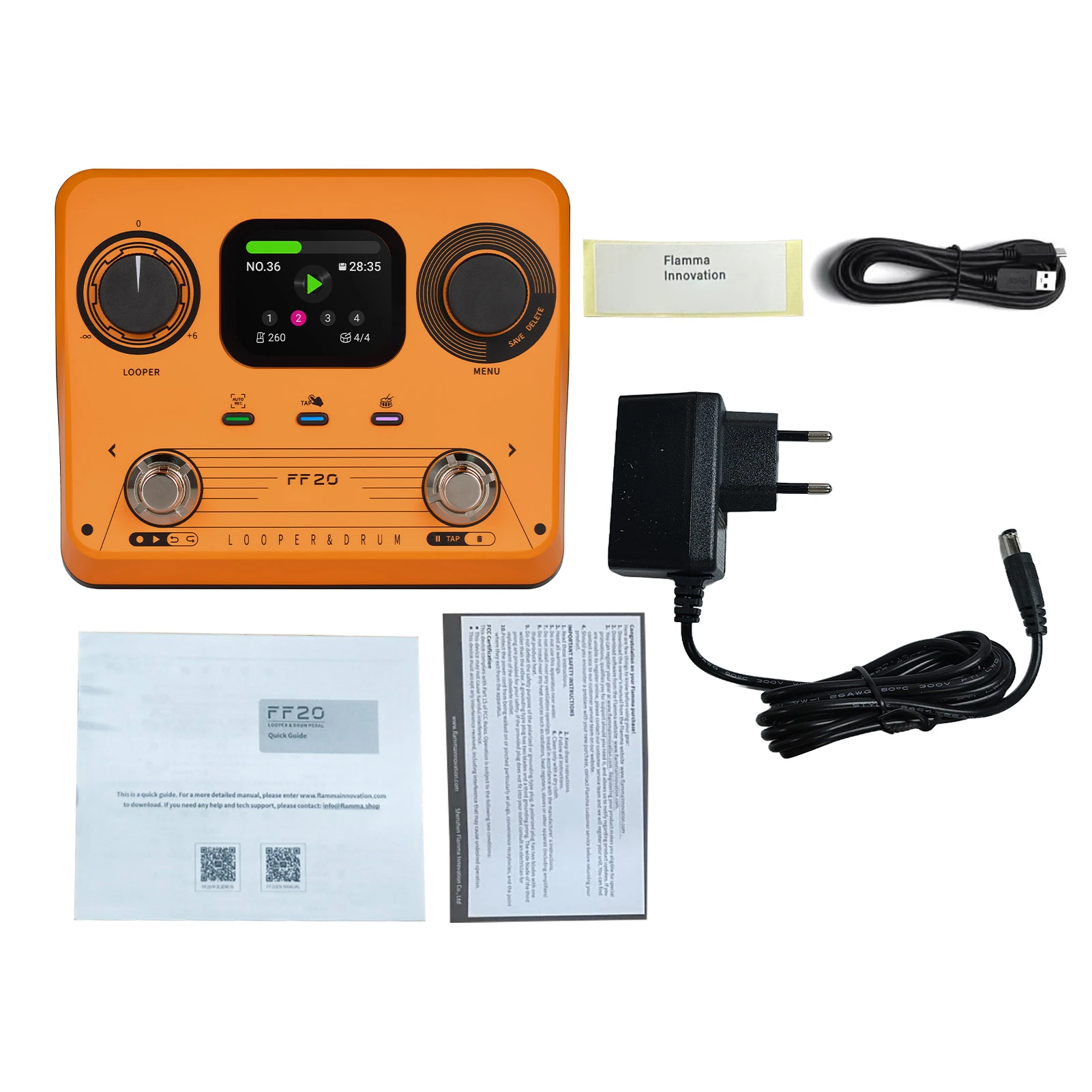 Pédale d'effets de guitare Looper pour Machine à tambour, contrôle à double pédale, enregistrement stéréo 5 heures, 220 modèles de rythme, technologie d'étirement du temps