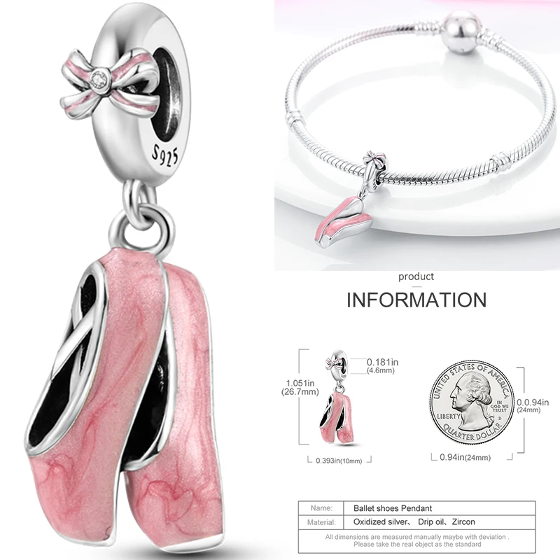 925 Sterling Silber Charm-Perlen Vierblättriges Kleeblatt Delfin Sonne Mond Kirsche Motorrad Reise DIY Armband Halskette Geschenk für Frauen – Detail 28