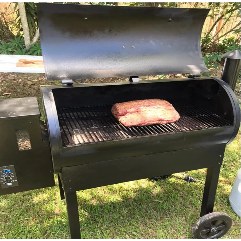 Modern Wood Pellet Smoker BBQ Grill with Color Screen Wifi Controller Barbecue Master Steel Pellet Grill