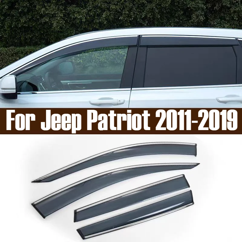 

For Jeep Patriot 2011-2019 Car Accessories Plastic Exterior Visor Vent Shades Window Sun Rain Guard Deflector 4pcs